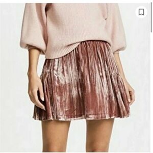 Madewell Women Crushed Velvet Mini Skirt Pale Pink Size 2 ruffle girlie cute
